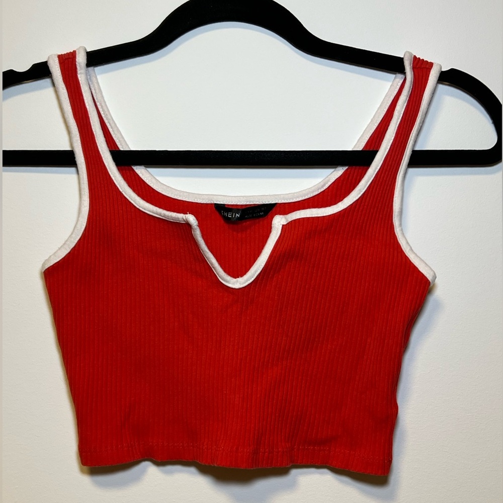 🔥Red and White Women's crop Top